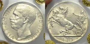 10 Lire “Biga” 1929 ** - Regno ... 