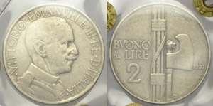 2 Lire “Fascio” 1927 - Regno d’Italia ... 