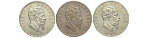 Regno d’Italia (1861-1878) Lotto di 3 ... 