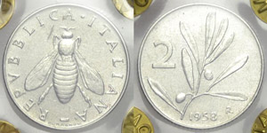 2 Lire “Ulivo” 1958 - Repubblica ... 