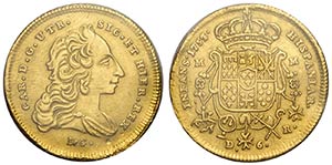 Napoli, Carlo di Borbone, 6 Ducati 1753, RR ... 