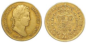 Spain, Ferdinand VII, 2 Escudos 1817-GJ ... 