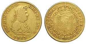 Spain, Ferdinand VII, 2 Escudos 1813-GJ ... 