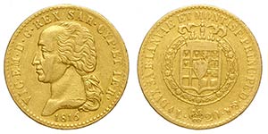 Savoia, Vittorio Emanuele I, 20 Lire 1816, ... 