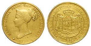 Parma, Maria Luigia dAustria, 40 Lire 1821, ... 