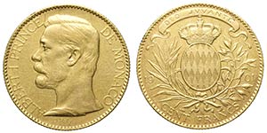 Monaco, Albert I, 100 Francs 1901-A, Au mm ... 
