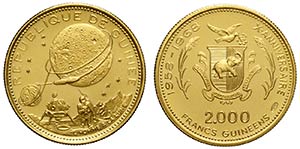 Guinea, Republic, 2000 Francs 1969, Au mm 24 ... 