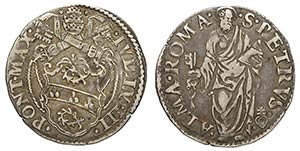 Roma, Giulio III (1550-1555), Giulio, Ag mm ... 