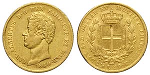 Savoia, Carlo Alberto, 20 Lire 1840 Genova, ... 