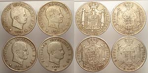 Napoleone I Re dItalia, lotto di 4 monete ... 