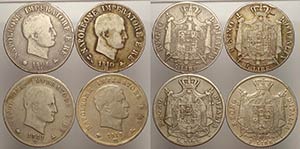 Napoleone I Re dItalia, lotto di 4 monete ... 