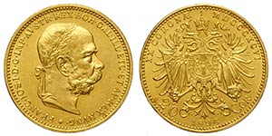 Austria, Franz Joseph I, 20 Corona 1896, Au ... 