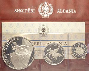 Albania, Republic, Proof Set 1968 (3), Ag ... 