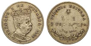 Regno dItalia, Umberto I Colonia Eritrea, ... 