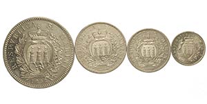 San Marino, Vecchia monetazione, serie 1898 ... 