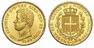 Savoia, Carlo Alberto, 20 Lire 1849 Genova, ... 