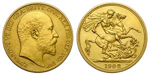 Great Britain, Edward VII, 2 Pounds 1902, Au ... 