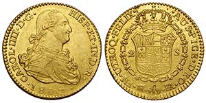 Spain, Charles IV, 2 Escudos 1807-FA, Au mm ... 