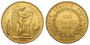 France, Republic, 100 Francs 1906-A, Au mm ... 