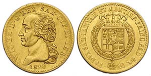 Savoia, Vittorio Emanuele I, 20 Lire 1820, ... 