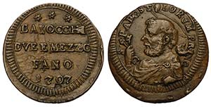Fano, Pio VI, Sampietrino 1797, RRR Munt-312 ... 