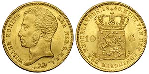 Netherlands, William I, 10 Gulden 1840, Au ... 