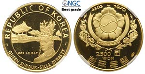 Korea-South, Republic, 2500 Won 1970, Au mm ... 