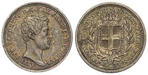 Savoia, Carlo Alberto, 25 Centesimi 1833 ... 