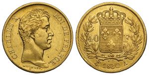 France, Charles X, 40 Francs 1830-A, Au mm ... 