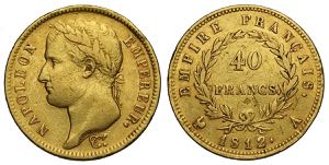 France, Napoleon I Emperor, 40 Francs ... 