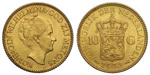 Netherlands, Wilhelmina I, 10 Gulden 1932, ... 