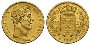 France, Charles X, 20 Francs 1828-A, Au mm ... 