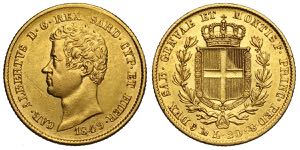 Savoia, Carlo Alberto, 20 Lire 1849 Genova, ... 