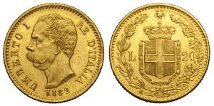 Regno dItalia, Umberto I, 20 Lire 1882, ... 