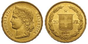 Switzerland, Confederation, 20 Francs 1891, ... 