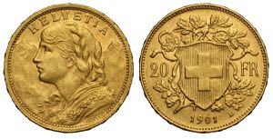 Switzerland, Confederation, 20 Francs 1901, ... 