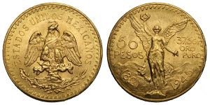 Mexico, Republic, 50 Pesos 1945, Au mm 37 ... 