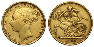Australia, Victoria, Sovereign 1873-M, Au mm ... 