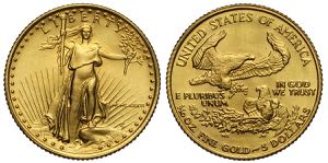 United States of America, 5 Dollars 1986, Au ... 
