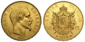 France, Napoleon III, 50 Francs 1856-A, Au ... 