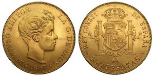 Spain, Alfonso XIII, 100 Pesetas 1897 (61), ... 