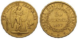 France, Modern Republics, 20 Francs 1877-A, ... 