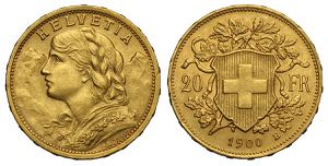Switzerland, Confederation, 20 Francs 1900, ... 
