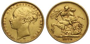 Australia, Victoria, Sovereign 1879-M, Au mm ... 