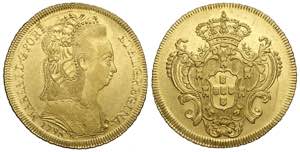 Brazil, Maria I, 6400 Reis 1795-R, Au mm 32 ... 
