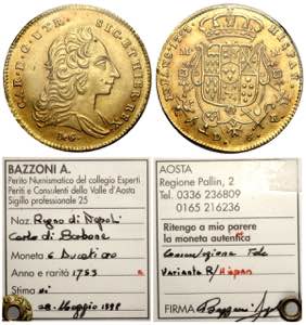 Napoli, Carlo di Borbone, 6 Ducati 1753, ... 
