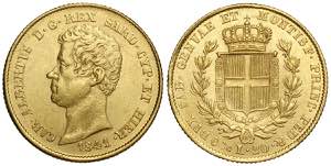 Savoia, Carlo Alberto, 20 Lire 1841 Genova, ... 