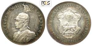 German East Africa, Wilhelm II, 1/2 Rupie ... 
