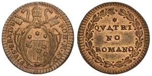 Roma, Pio VI (1775-1799), Quattrino anno IX, ... 