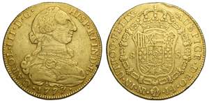 Colombia, Charles III, 8 Escudos 1777 NR JJ, ... 